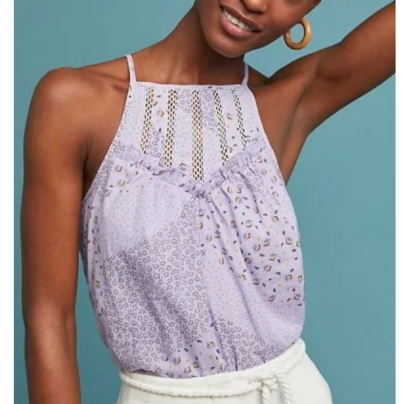 Anthropologie Tops - Anthropologie Maeve Martell lilac purple halter top